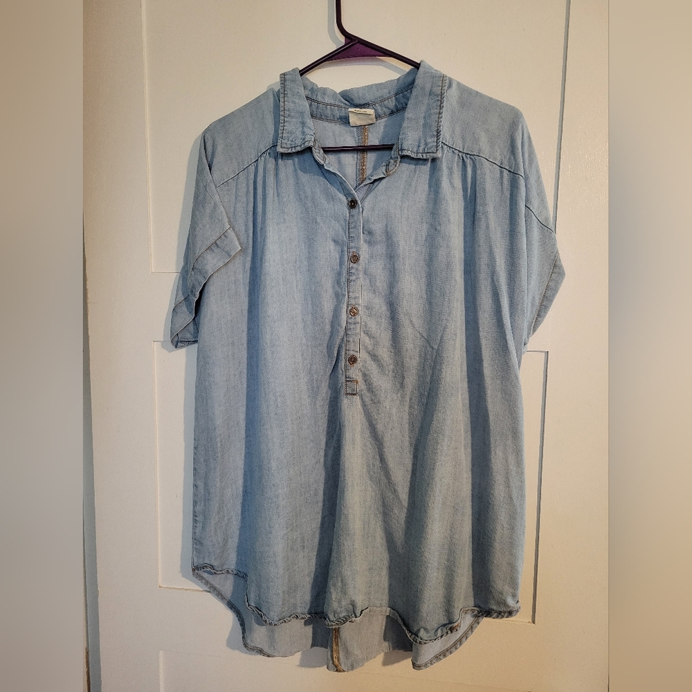 Matilda jane chambray short-sleeved tunic